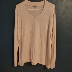 J. Jill Blush/ Soft Pink Long Sleeve V-Neck Top